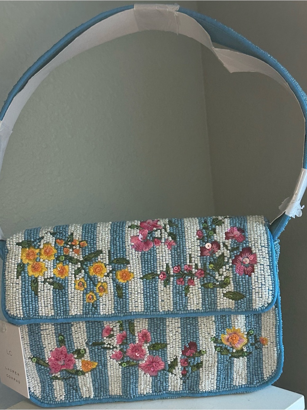 Lauren Conrad Beaded Floral Shoulder Bag – NWT